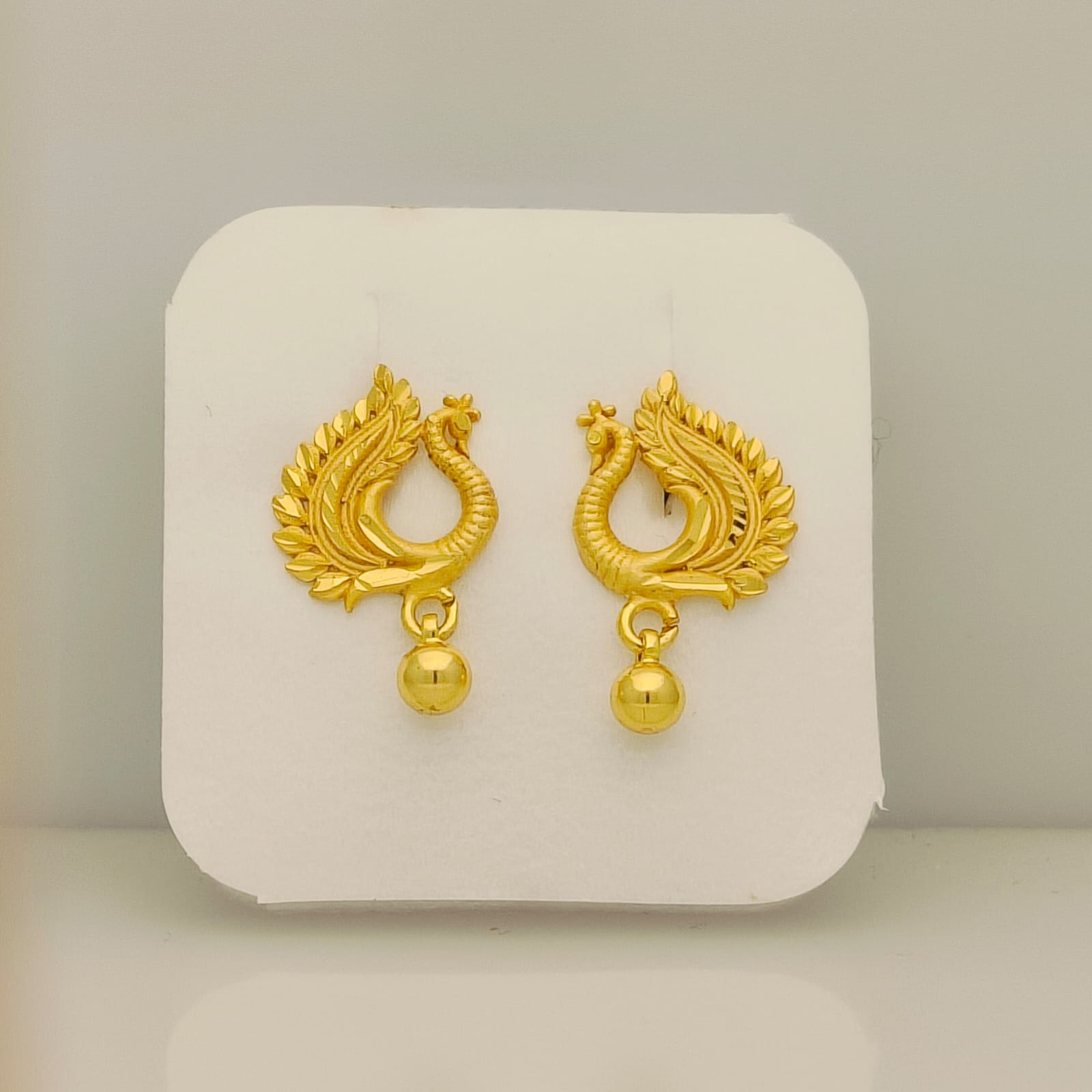Exquisite Gold-Plated Peacock Drop Earrings