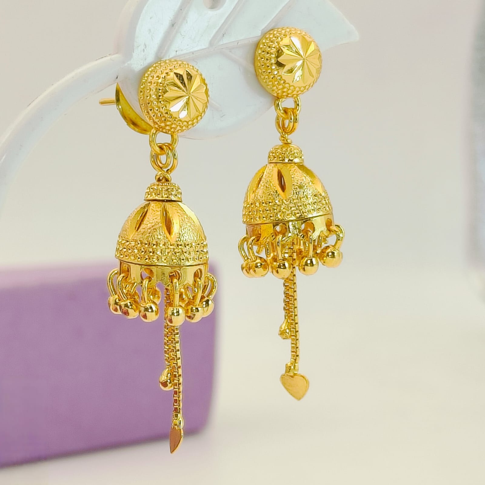 Traditional Gold Jhumka Dangle Earrings